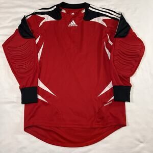 Adidas Formation Goalkeeper Jersey Size S (19.5” x 29”) Red Padded Elbows Soccer